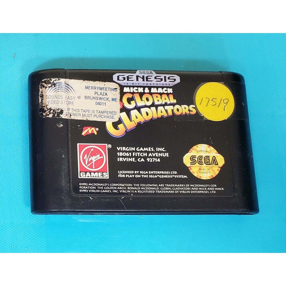 Mick and Mack Global Gladiators Cartridge * Sega Genesis * UNTESTED